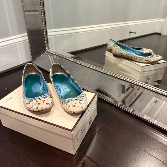 Coach Brooke Satin multi colored dot ballet flats - Picture 4 of 6